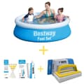 Miniatyrbild 1 av 5: Bestway Swimming Pool - Fast Set - 183 x 51 cm - Inklusive reparationssats & 75 testremsor & skurborste