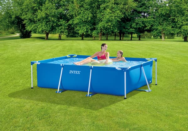 Intex swimmingpool - Rammebassin - 220 x 150 x 60 cm - Inklusiv WAYS vedligeholdelsespakke