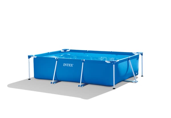 Intex swimmingpool - Rampool - 220 x 150 x 60 cm - Inklusive WAYS underhållspaket, filterpump och markduk