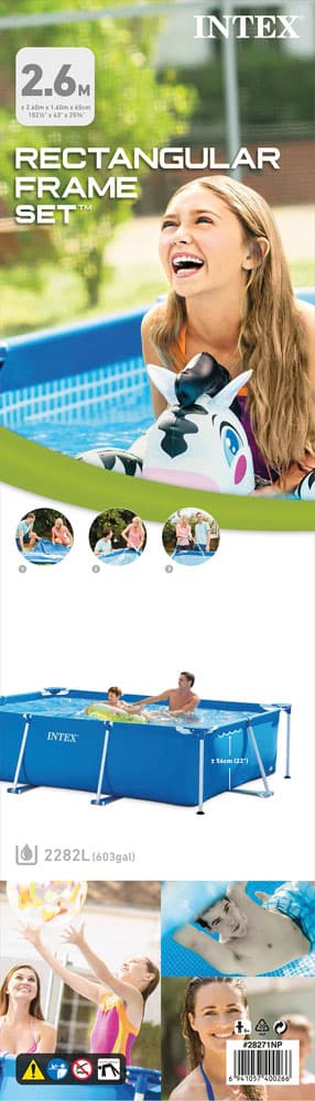 Intex swimmingpool - Rampool - 260 x 160 x 65 cm - Inklusive WAYS underhållspaket