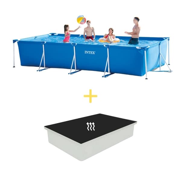Intex swimmingpool - Rammebassin - 450 x 220 x 84 cm - Inklusiv solsejl