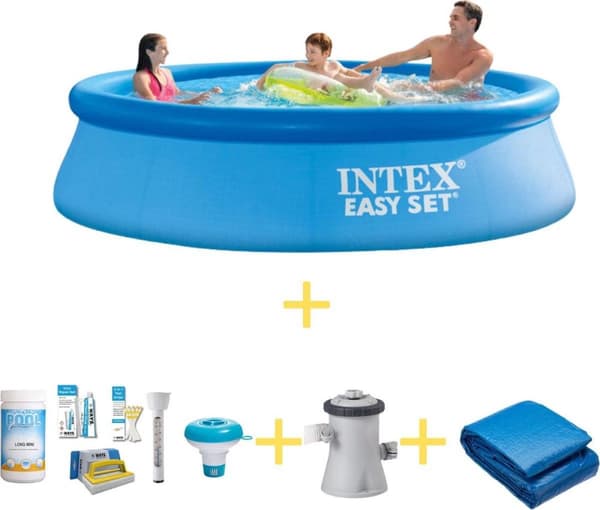 Intex - uima - allas - Easy Set - 305 x 76 cm - Sisältää WAYS-huoltopaketin, suodatinpumpun ja maakankaan