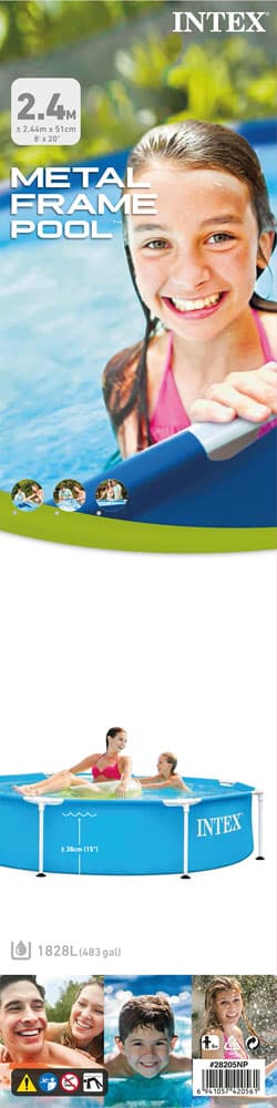 Intex - uima - allas - Metallirunko - 244 x 51 cm - WAYS-huoltopaketti