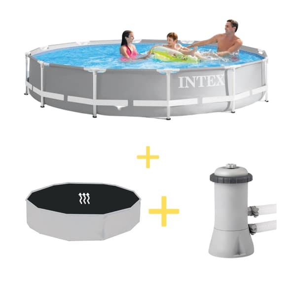 Intex swimmingpool - Prisma ram - 366 x 76 cm - Inklusive solsegel- och ...