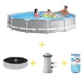 Miniatyrbillede 1 af 5: Intex swimmingpool - Prismeramme - 366 x 76 cm - Inklusiv solsejl, filterpumpe og filter