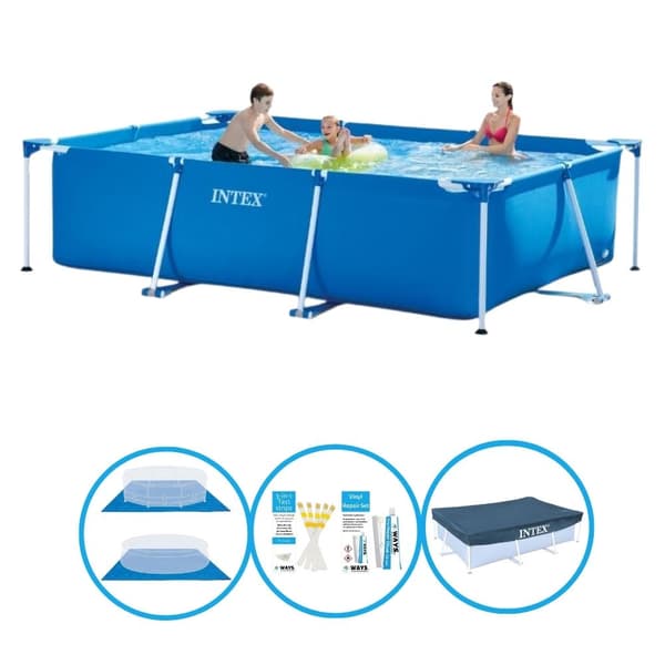 Intex Svømmebassin Rektangulær ramme 300x200x75 cm - Inklusiv tilbehør
