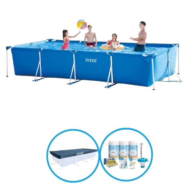 Intex-uima-allas suorakaiteen muotoinen runko 450x220x84 cm - Uima-allaspaketti