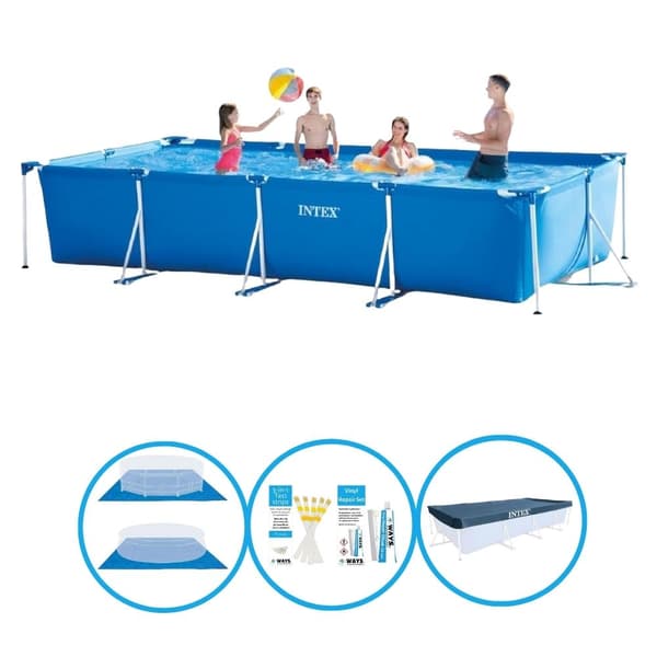 Intex-uima-allas suorakaiteen muotoinen runko 450x220x84 cm - Sisältää tarvikkeet