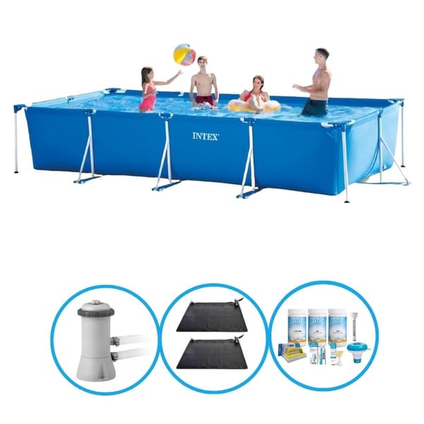 Intex svømmebassin rektangulær ramme 450x220x84 cm - swimmingpool tilbud