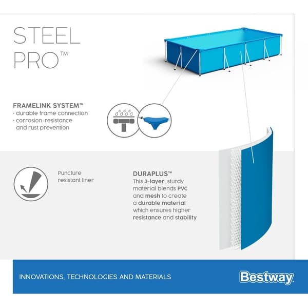 Bestway Pool Steel Pro - Poolbundt - 300x201x66 cm