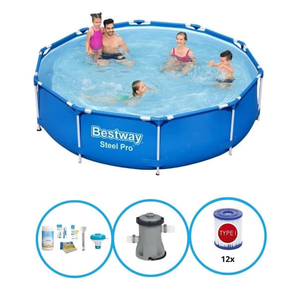 Bestway Pool Steel Pro - Pool Bundle - 305x76 cm