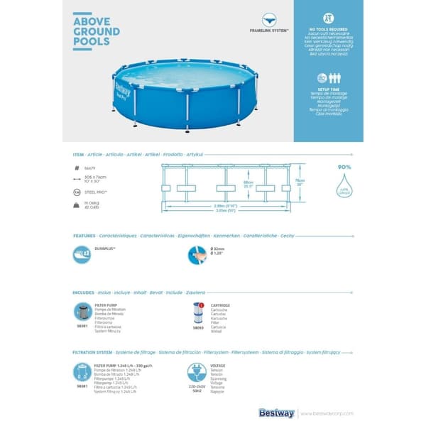Bestway Pool Steel Pro - Pool Deal - 305x76 cm