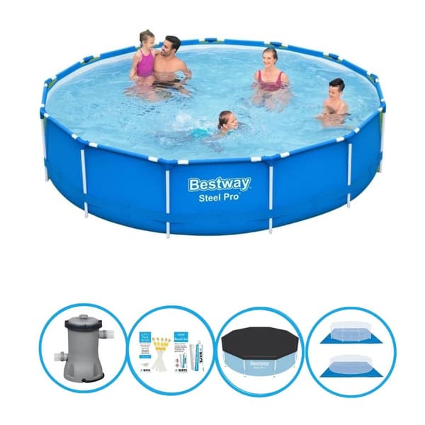 Bestway Pool Steel Pro - Inklusiv tilbehør - 396x84 cm