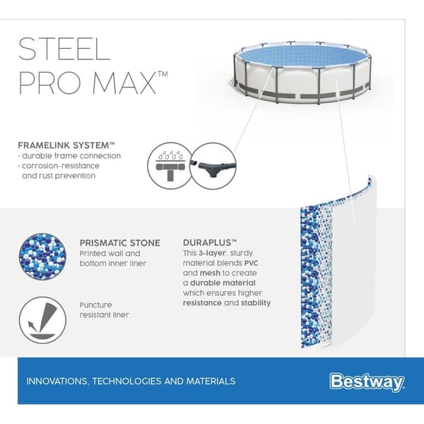 Bestway Pool Steel Pro MAX - Med tilbehør - 366x76 cm