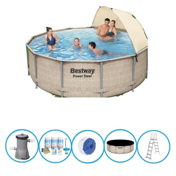 Bestway - Pool Power Steel - Poolpakke - 396x107 cm