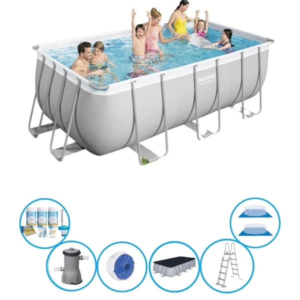 Bestway - Pool Power Steel - Sisältää tarvikkeet - 412x201x122 cm