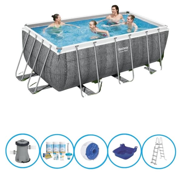 Bestway Pool Power Steel - Med tillbehör - 412x201x122 cm