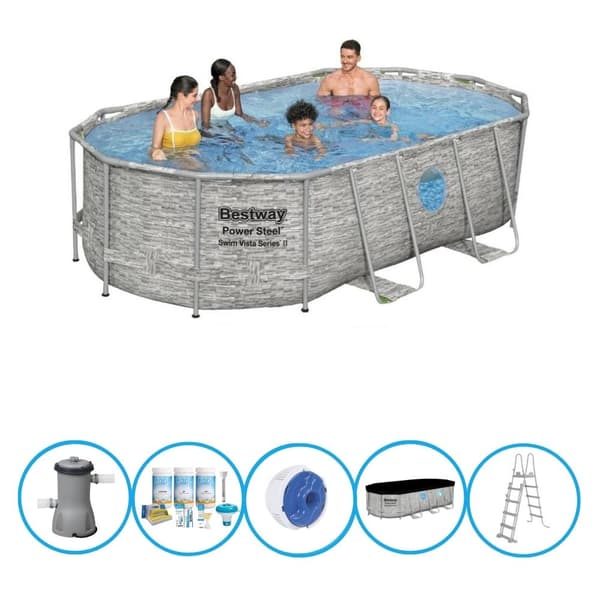 Bestway-uima-allas Power Steel Swim Vista - Uima-allaspaketti - 427x250x100 cm