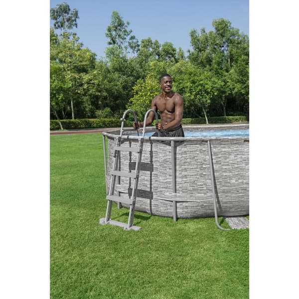 Bestway Swimming Pool Power Steel Swim Vista - Inklusiv tilbehør - 427x250x100 cm