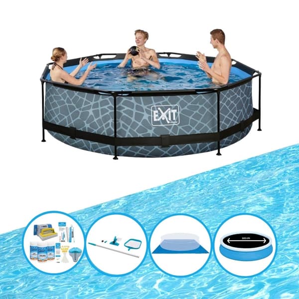 EXIT Swimming Pool Stone Grey - Rampool ø300x76cm - Swimming Pool Deal