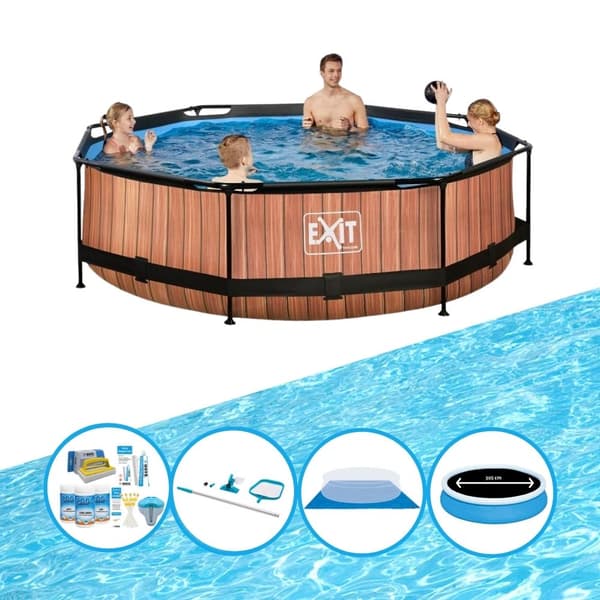 EXIT Swimming Pool Timber Style - Rampool ø300x76cm - Poolerbjudande