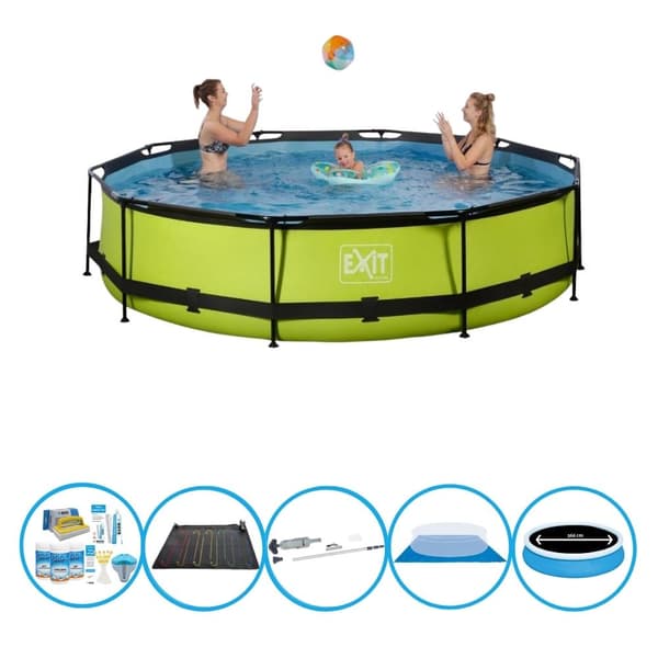 EXIT Swimming Pool Lime - Rammepool ø360x76cm - Swimming Pool Combi Deal