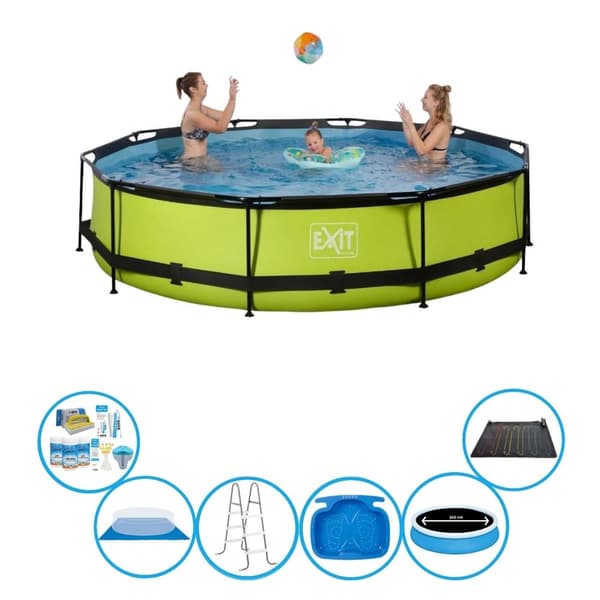 EXIT Svømmebassin Lime - Ramme Pool ø360x76cm - Plus tilbehør
