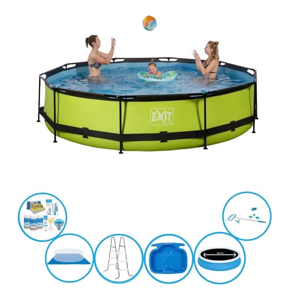 EXIT Simbassäng Lime - Ram Pool ø360x76cm - Swimming Pool Super Set