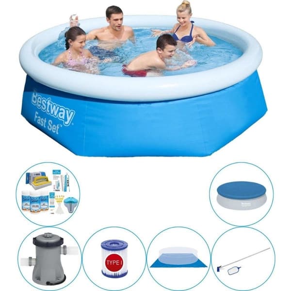 Bestway Fast Set Rund 244x66 cm - Allas plus tilbehør