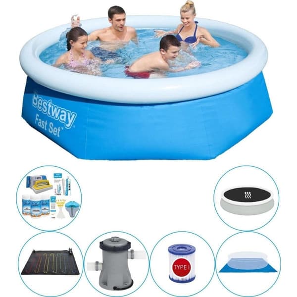 Bestway Fast Set Rund 244x66 cm - Pool Comfort Pakke