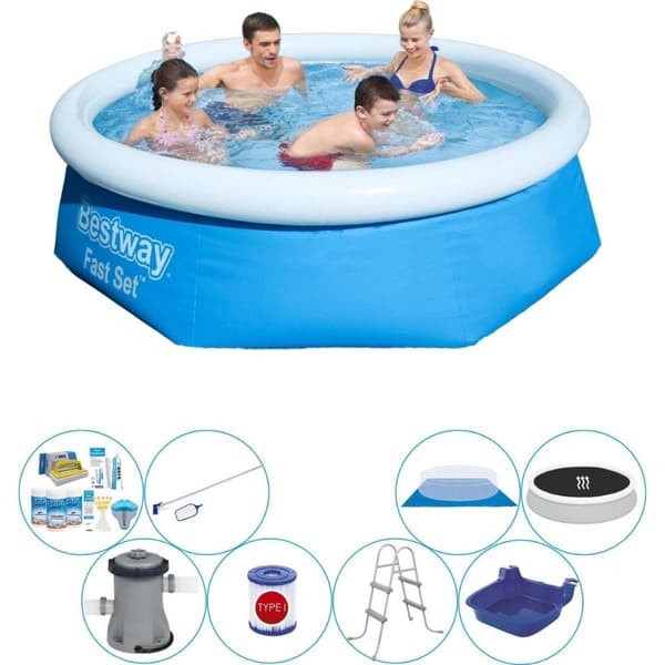 Bestway Fast Set Rund 244x66 cm - Kombineret poolsæt