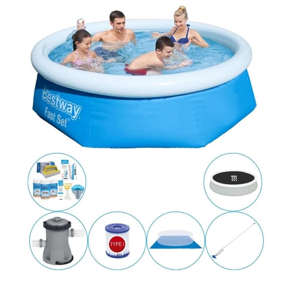 Pool Super Sæt - Bestway Fast Sæt Rundt 244x66 cm