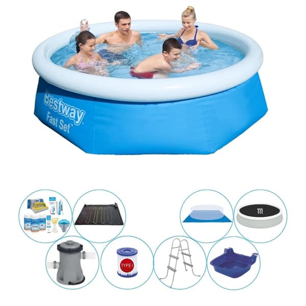 Bestway Fast Set Runt 244x66 cm - Deluxe Pool Set