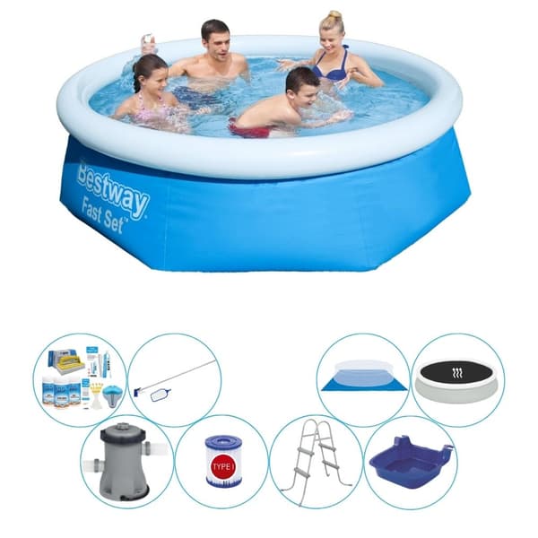 Kombi poolsæt - Bestway Fast Sæt Rundt 244x66 cm