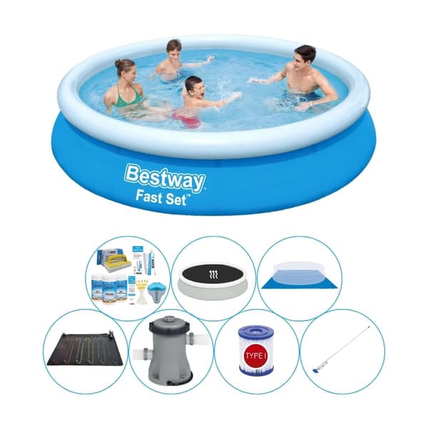Alt i 1 poolpakke - Bestway Fast Set Rundt 366x76 cm
