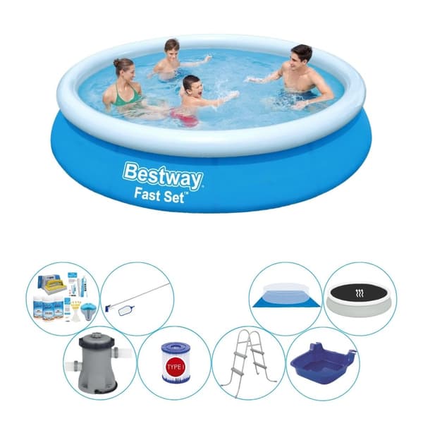 Kombi poolsæt - Bestway Fast Sæt Rundt 366x76 cm