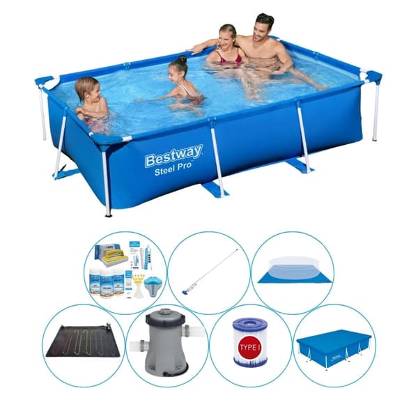 Bestway Steel Pro rektangulär 259x170x61 cm - Poolset