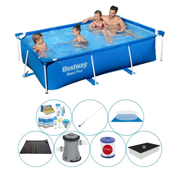 Bestway Steel Pro Rectangular 259x170x61 cm - Alt i 1 poolpakke