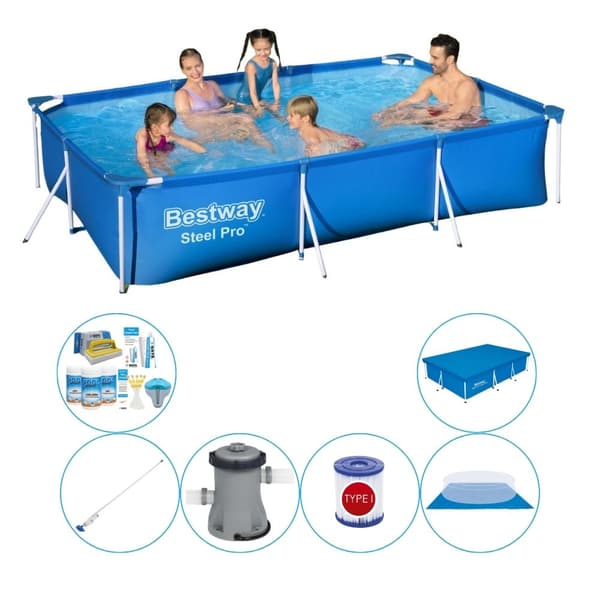 Uima-altaan yhdistelmä - Bestway Steel Pro Rektangulaer 300x201x66 cm