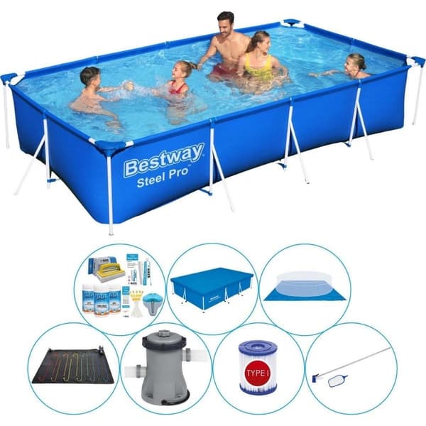 Poolset - Bestway Steel Pro rektangulär 400x211x81 cm