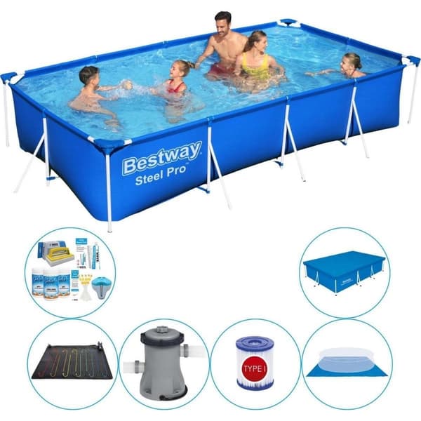 Poolpaket - Bestway Steel Pro Rektangulär 400x211x81 cm