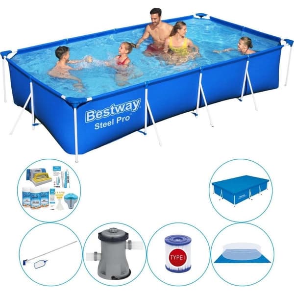 Allas plus tilbehør - Bestway Steel Pro suorakulmainen 400x211x81 cm