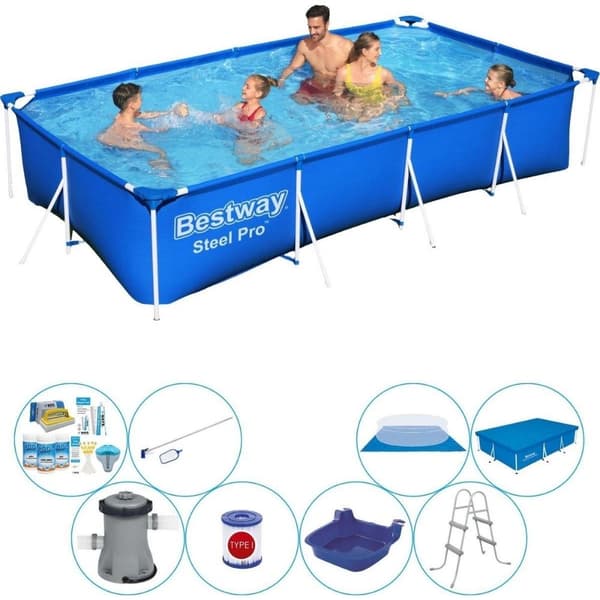 Super Deal Pool - Bestway Steel Pro Rektangulær 400x211x81 cm
