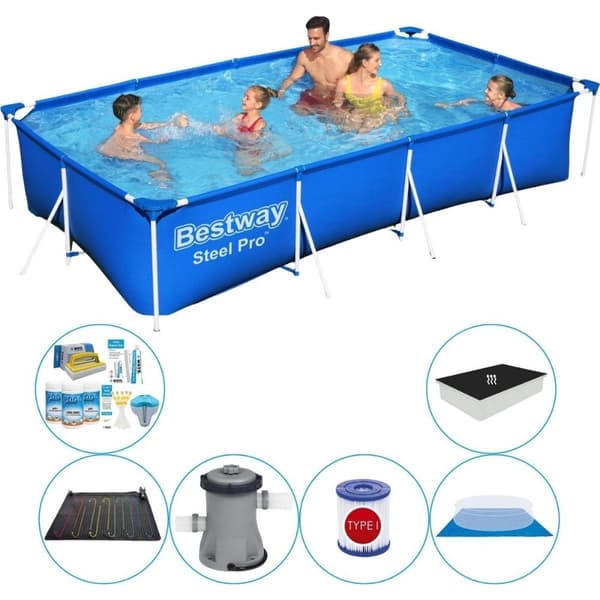 Pool Comfort Pakke - Bestway Steel Pro Rektangulær 400x211x81 cm