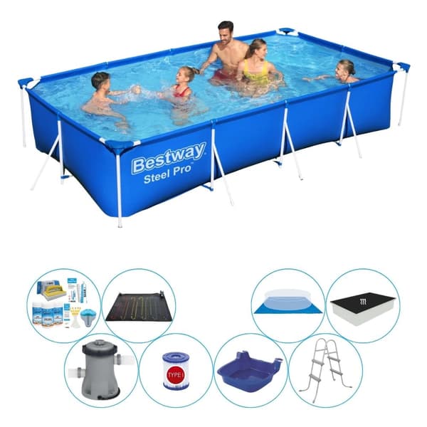 Pool kombi tilbud - Bestway Steel Pro Rektangulær 400x211x81 cm