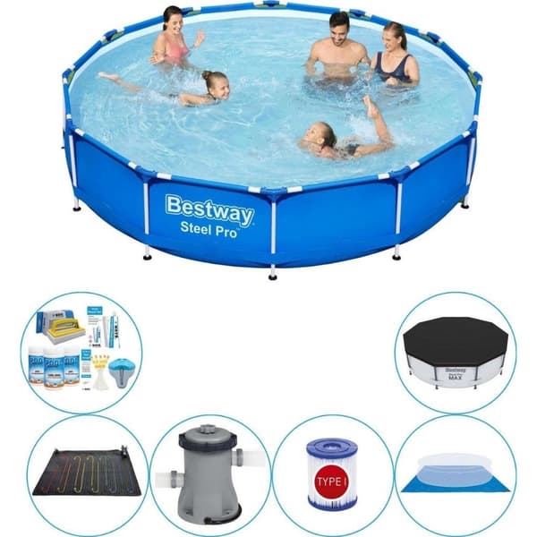 Bestway Steel Pro Round 366x76 cm - Swimming Pool Combi Deal