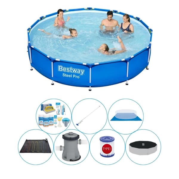 Poolpakke alt i 1 - Bestway Steel Pro Rektangulaer 366x76 cm