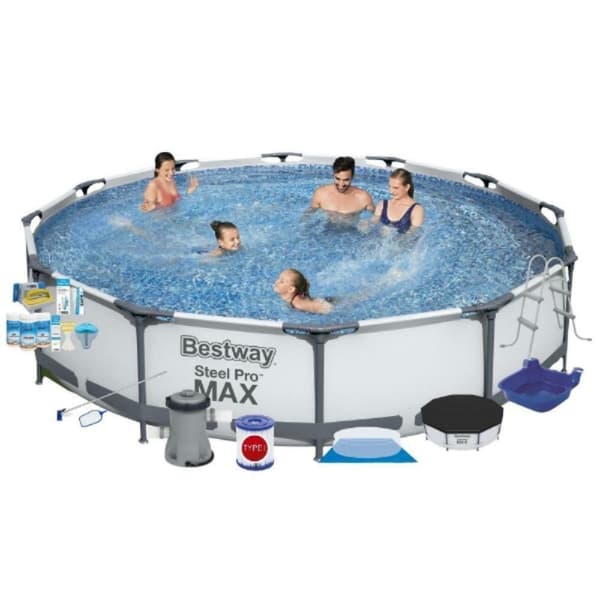 Pool Super Sæt - Bestway Steel Pro Rektangulær 366x76 cm