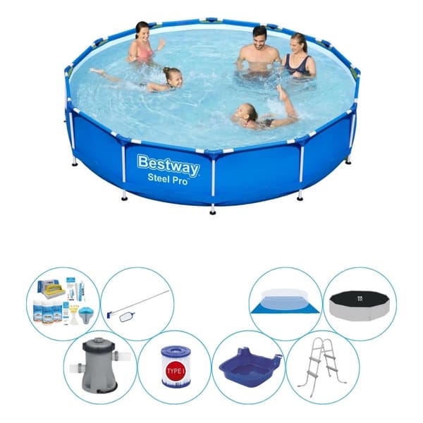 Kombi poolsæt - Bestway Steel Pro Rektangulær 366x76 cm