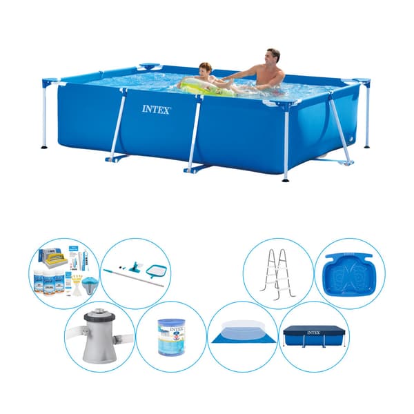 Intex ramme pool rektangulær 260x160x65 cm - pool bundt
